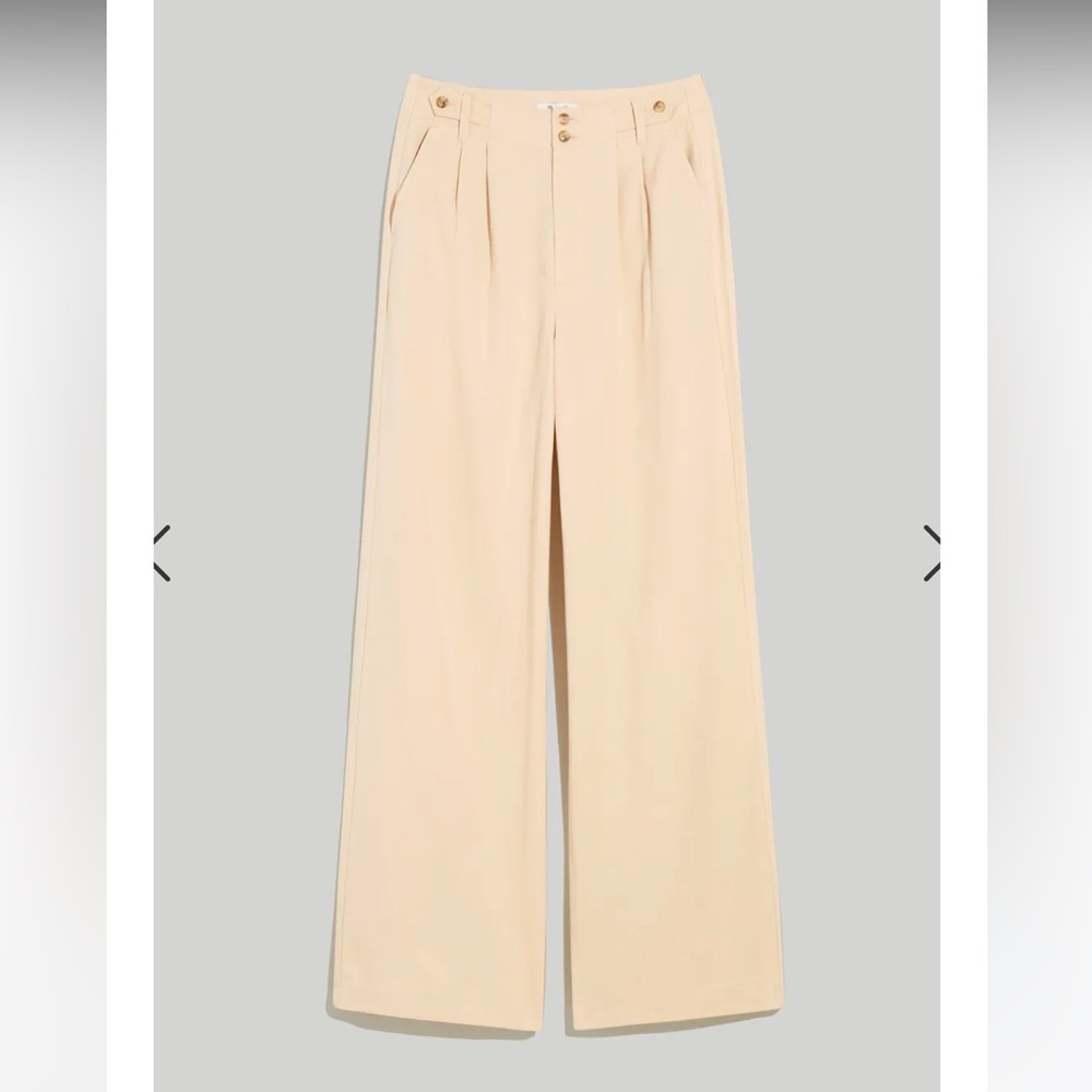 Madewell Harlow Wide Legged Pant in Harvest Moon (Cream/Light Khaki)